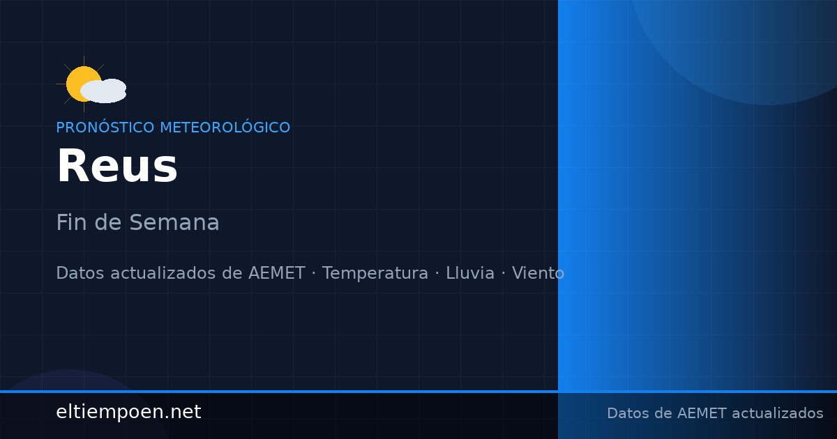 El Tiempo en Reus, Tarragona este Fin de Semana