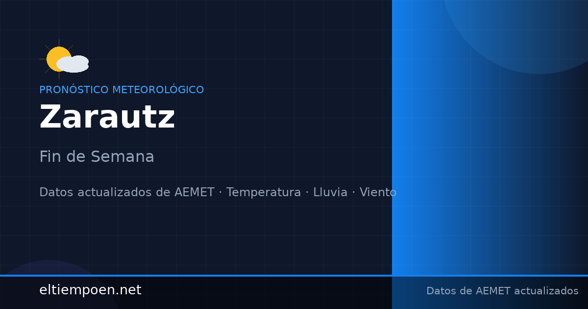 El Tiempo en Zarautz, Gipuzkoa este Fin de Semana